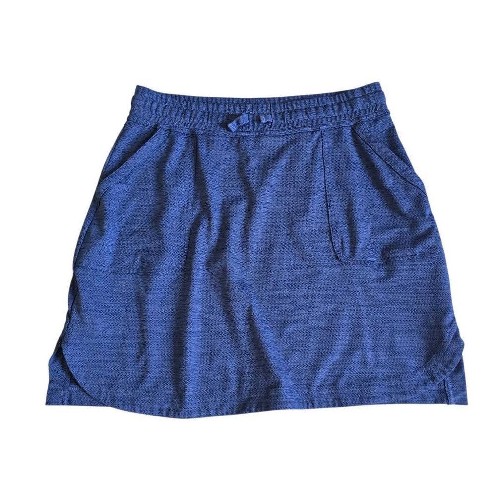 Toad & Co Mini Skirt Womens Small Blue Elastic Waist Side Pockets Casual Stretch